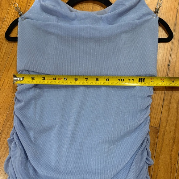 Michael Costello x Revolve India Midi Dress in Periwinkle Strapless Ruched - Picture 11 of 15